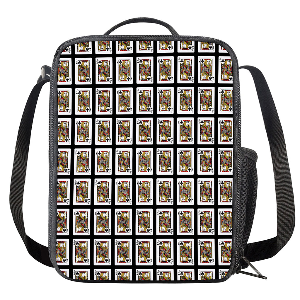 Jack Of Clubs Playing Card Pattern Print Crossbody Lunch Bag
