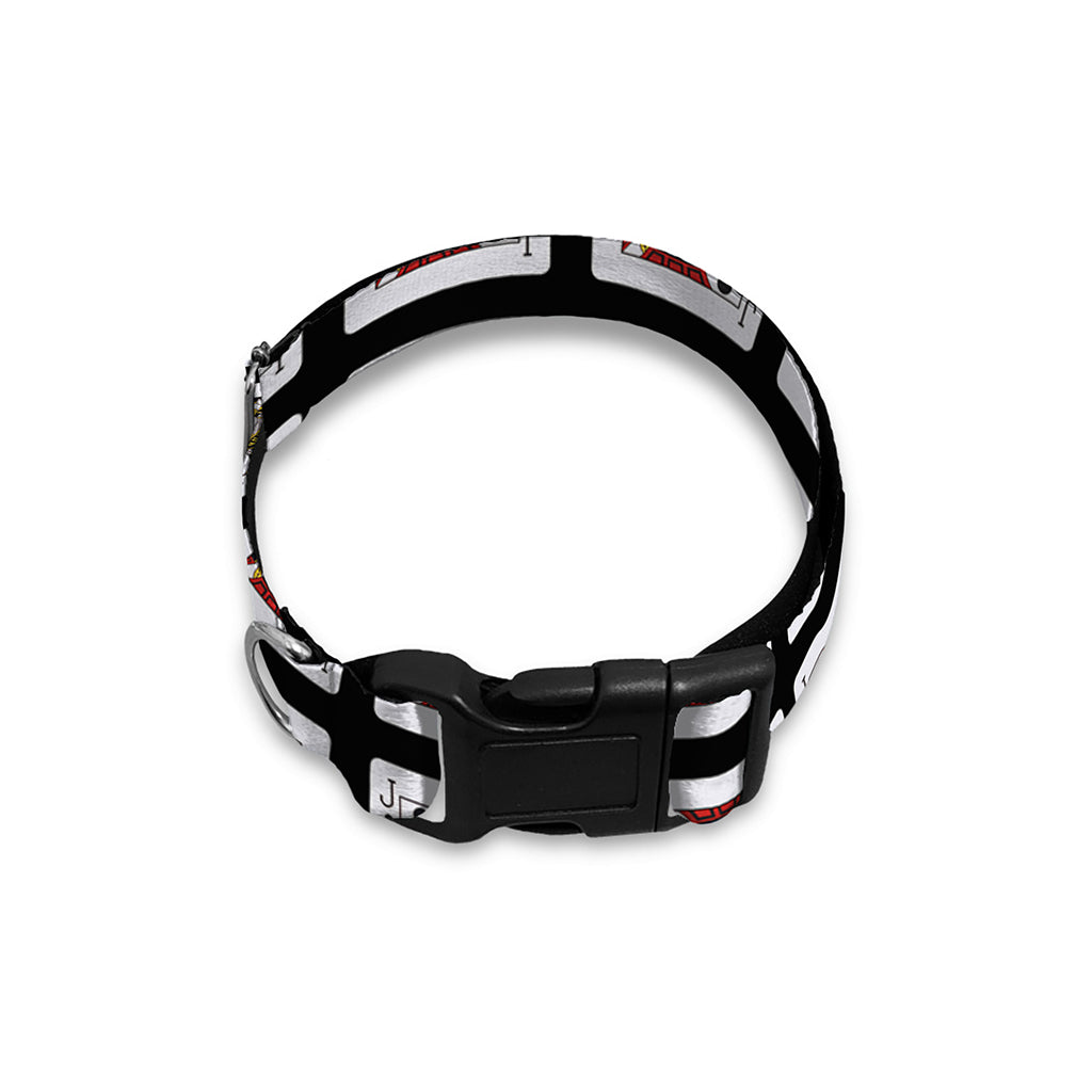 Jack Of Clubs Playing Card Pattern Print Dog Collar