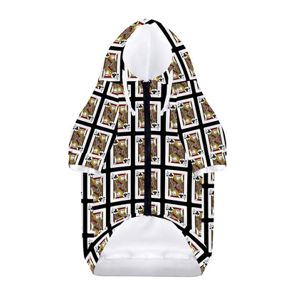 Jack Of Clubs Playing Card Pattern Print Dog Zip Up Hoodie
