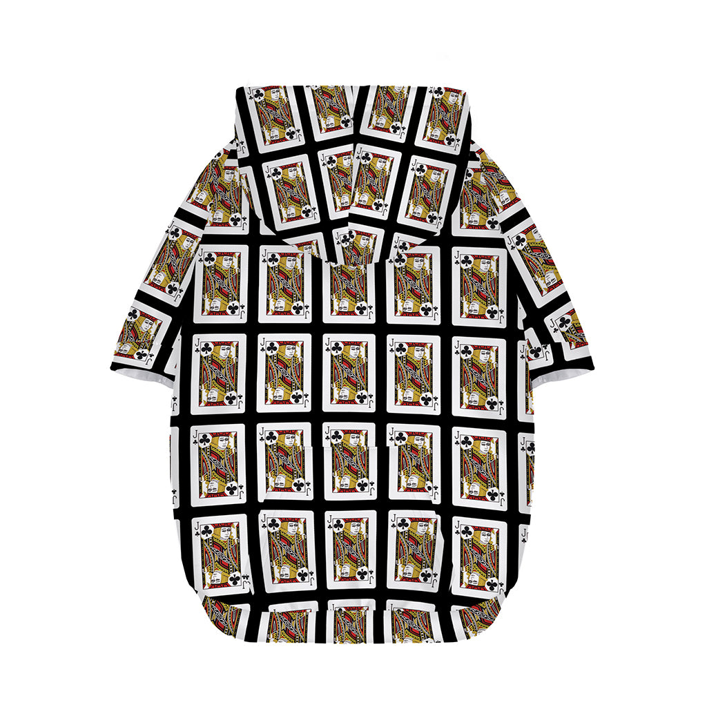 Jack Of Clubs Playing Card Pattern Print Dog Zip Up Hoodie