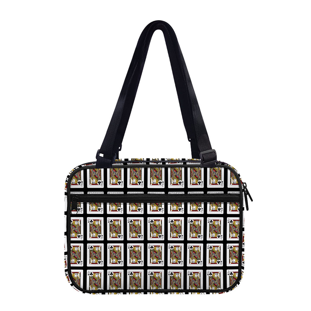 Jack Of Clubs Playing Card Pattern Print Double Strap Bible Bag