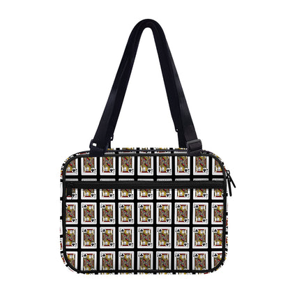 Jack Of Clubs Playing Card Pattern Print Double Strap Bible Bag
