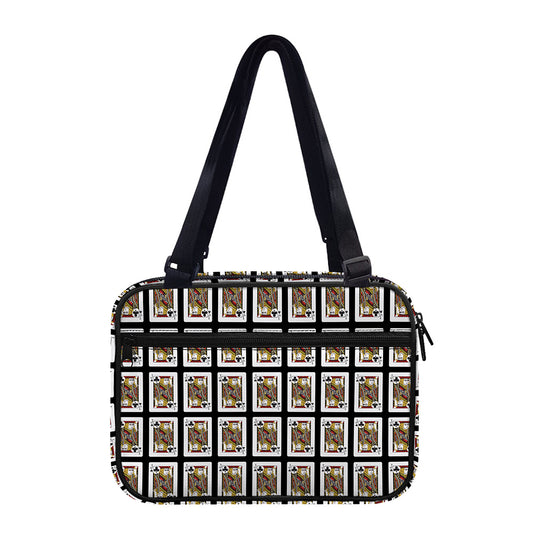 Jack Of Clubs Playing Card Pattern Print Double Strap Bible Bag
