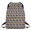 Jack Of Clubs Playing Card Pattern Print Drawstring Backpack