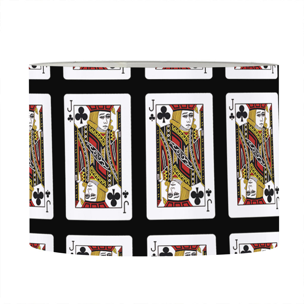 Jack Of Clubs Playing Card Pattern Print Drum Lamp Shade