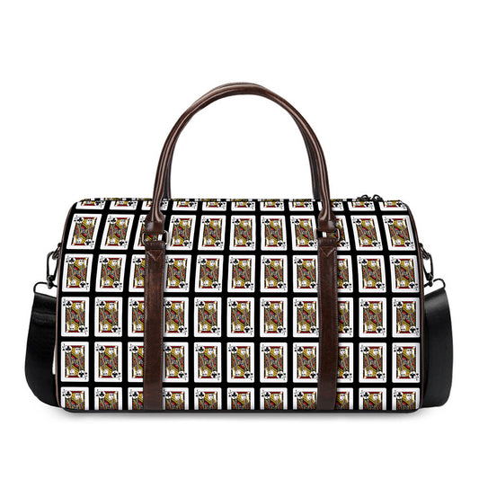 Jack Of Clubs Playing Card Pattern Print Duffle Bag
