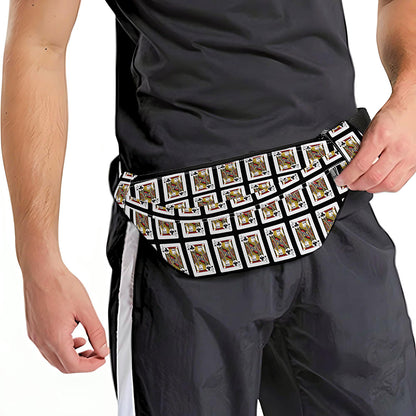 Jack Of Clubs Playing Card Pattern Print Fanny Pack