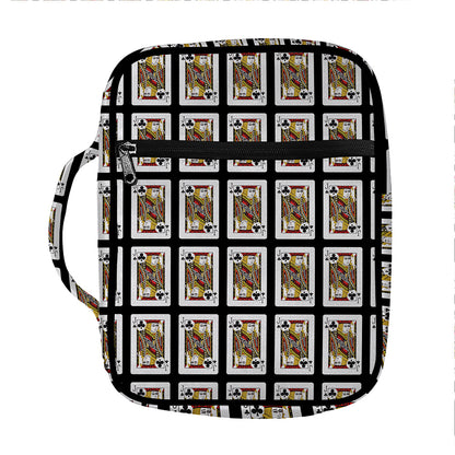 Jack Of Clubs Playing Card Pattern Print Front Pocket Bible Bag