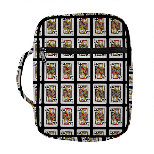 Jack Of Clubs Playing Card Pattern Print Front Pocket Bible Bag