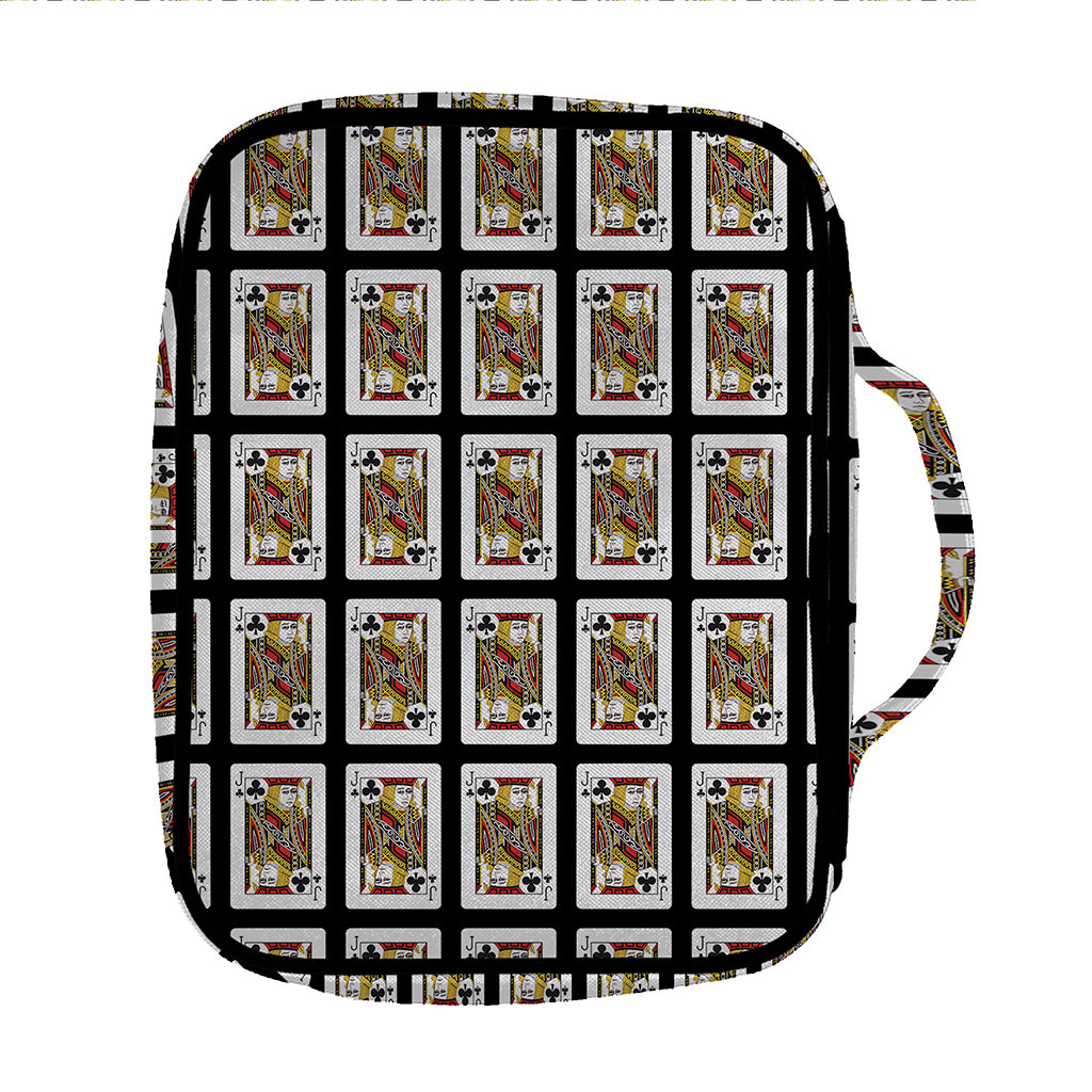 Jack Of Clubs Playing Card Pattern Print Front Pocket Bible Bag