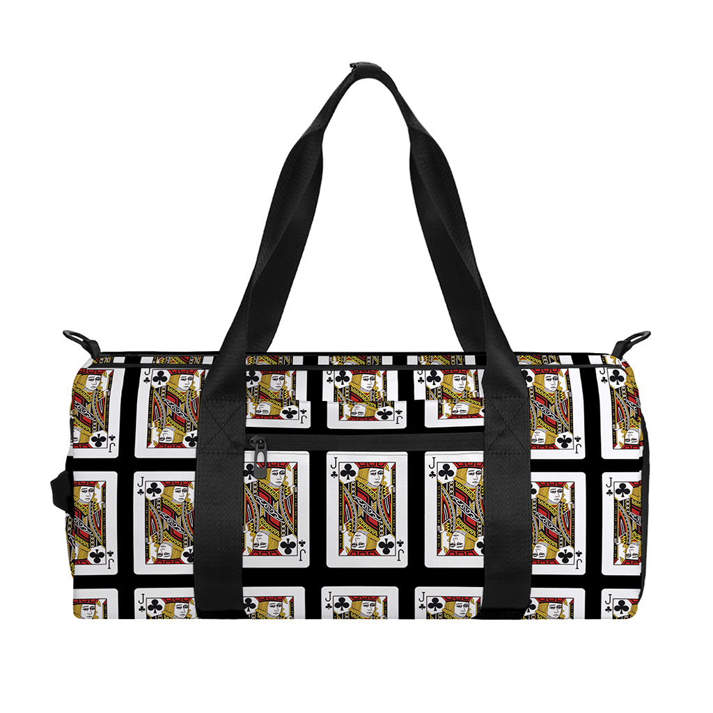 Jack Of Clubs Playing Card Pattern Print Gym Bag