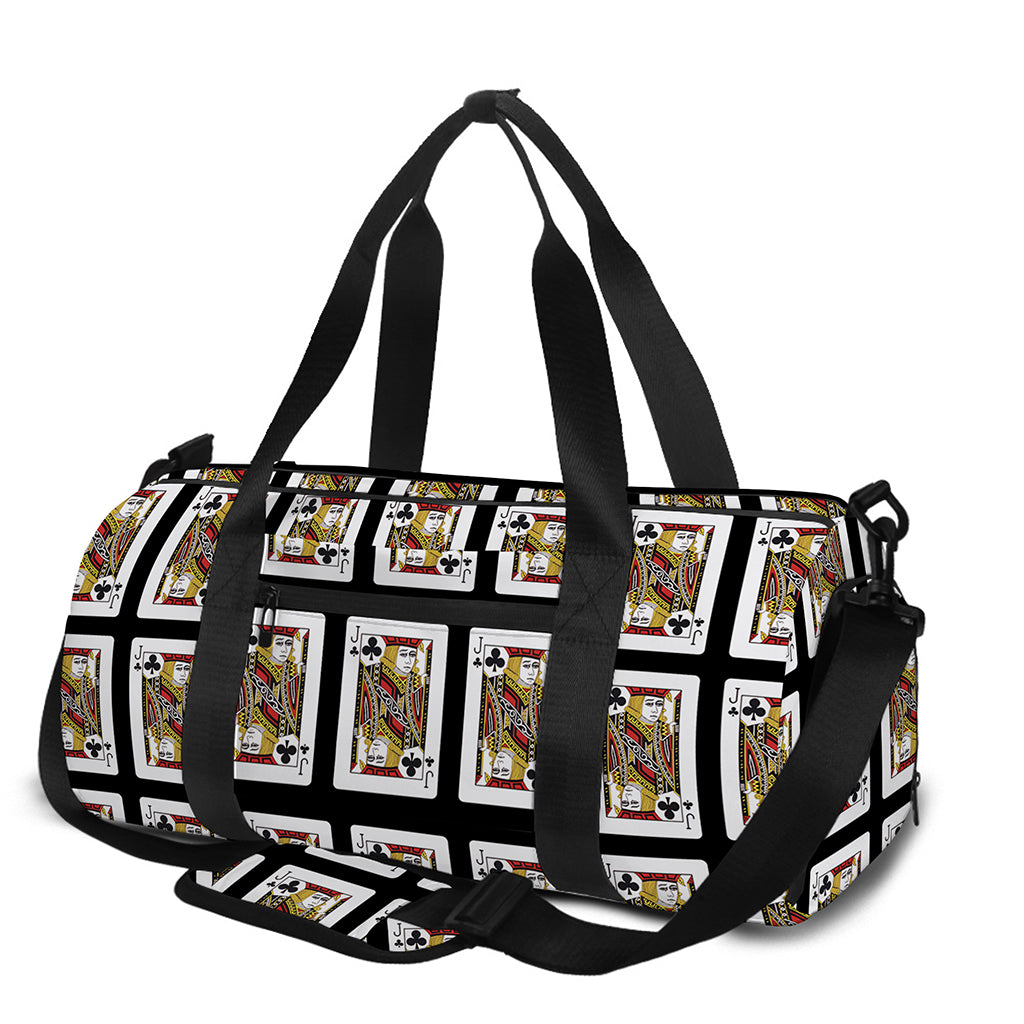 Jack Of Clubs Playing Card Pattern Print Gym Bag
