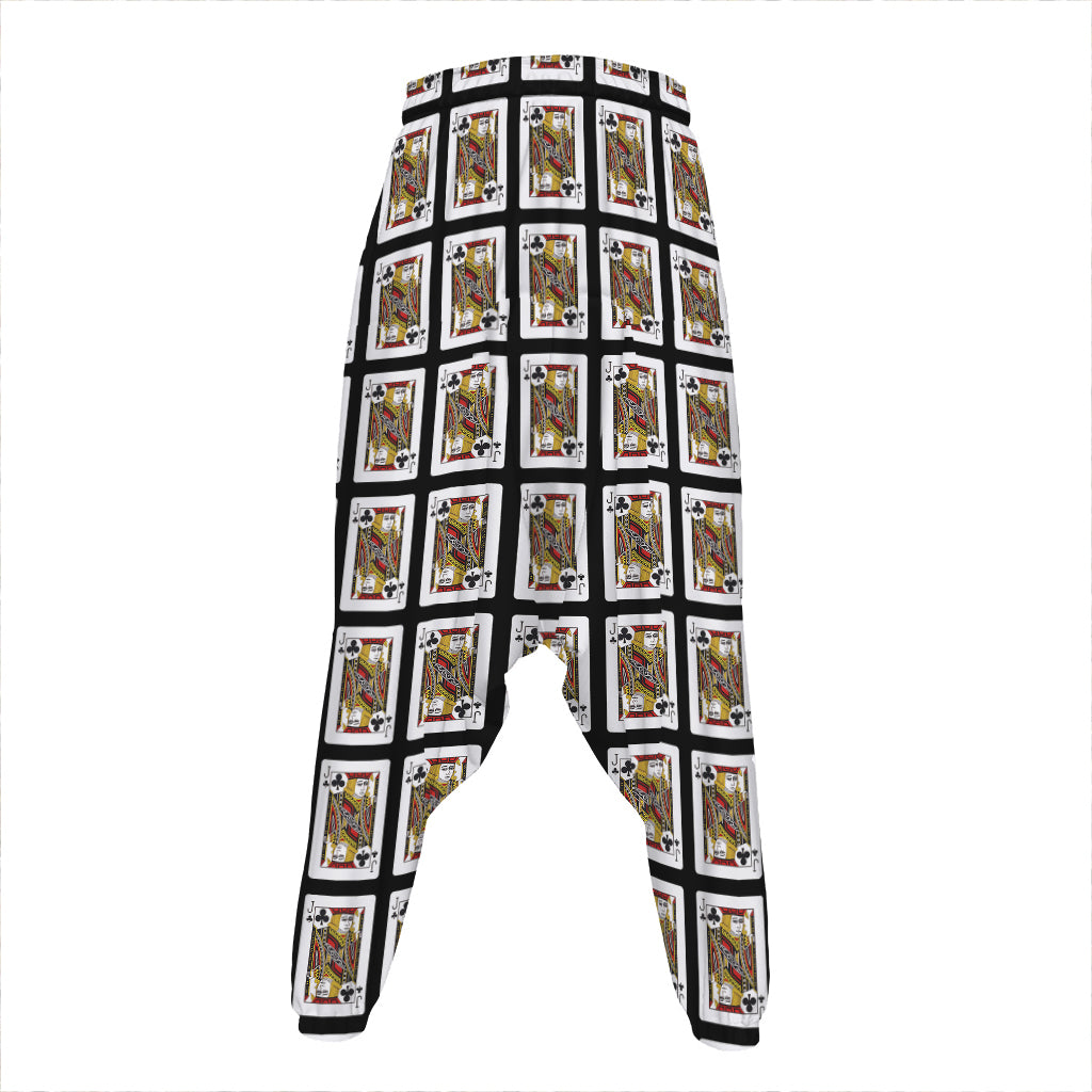 Jack Of Clubs Playing Card Pattern Print Hammer Pants