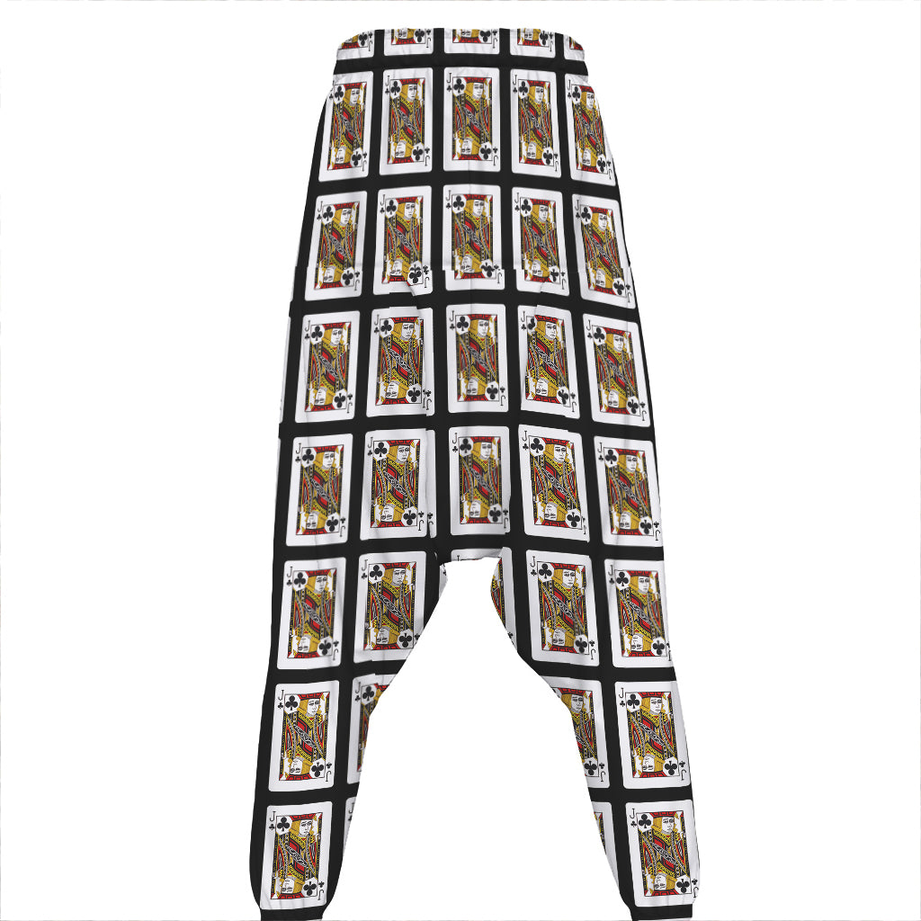 Jack Of Clubs Playing Card Pattern Print Hammer Pants