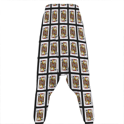 Jack Of Clubs Playing Card Pattern Print Hammer Pants
