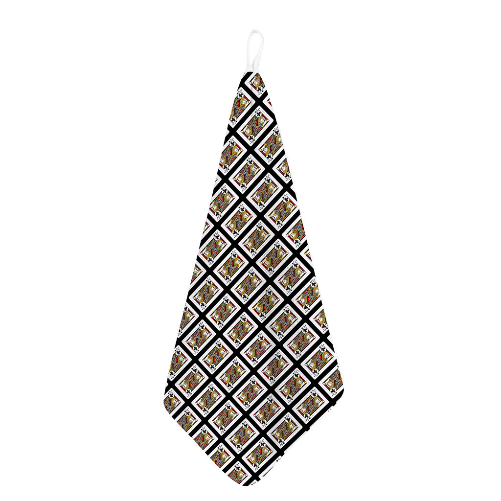 Jack Of Clubs Playing Card Pattern Print Hand Towel