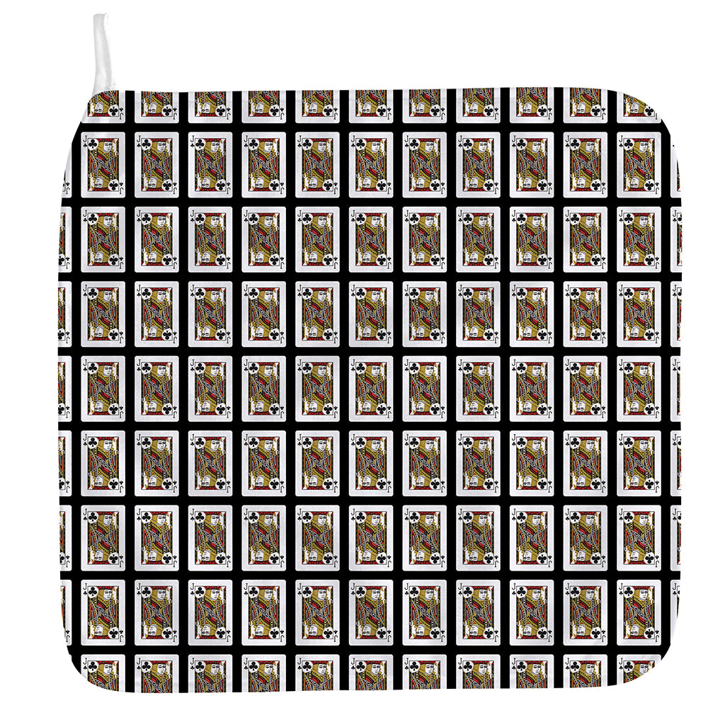 Jack Of Clubs Playing Card Pattern Print Hand Towel