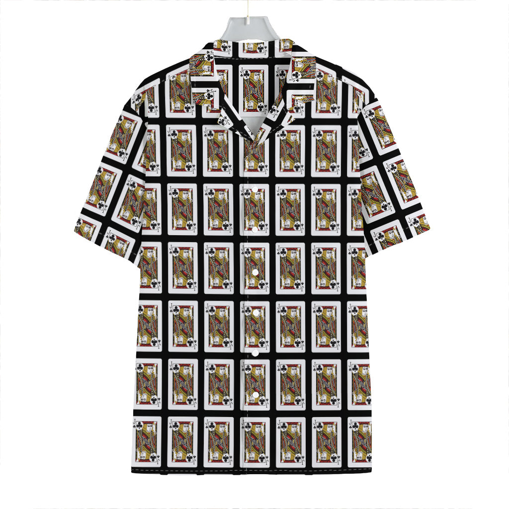 Jack Of Clubs Playing Card Pattern Print Hawaiian Shirt