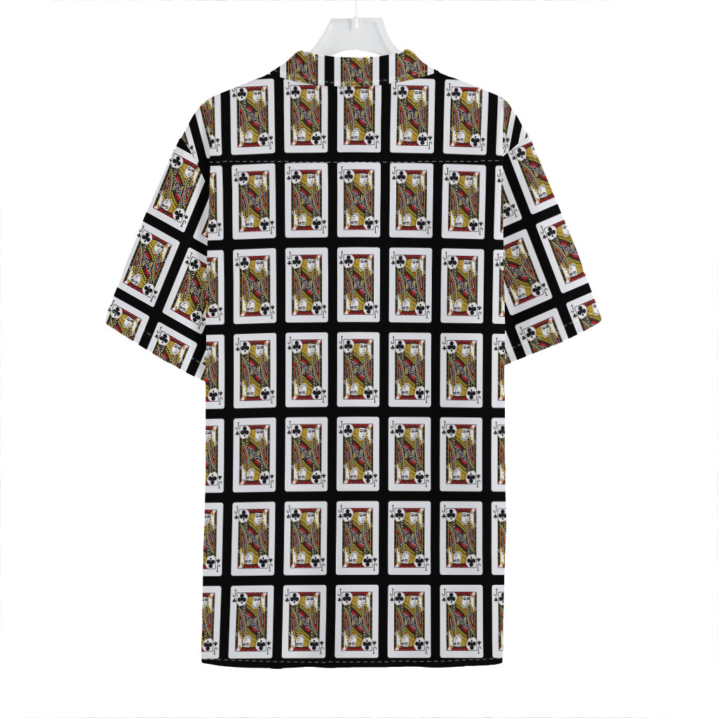 Jack Of Clubs Playing Card Pattern Print Hawaiian Shirt