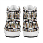 Jack Of Clubs Playing Card Pattern Print High Top Leather Sneakers