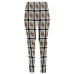 Jack Of Clubs Playing Card Pattern Print High-Waisted Pocket Leggings