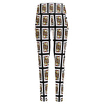 Jack Of Clubs Playing Card Pattern Print High-Waisted Pocket Leggings