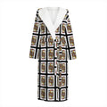 Jack Of Clubs Playing Card Pattern Print Hooded Bathrobe