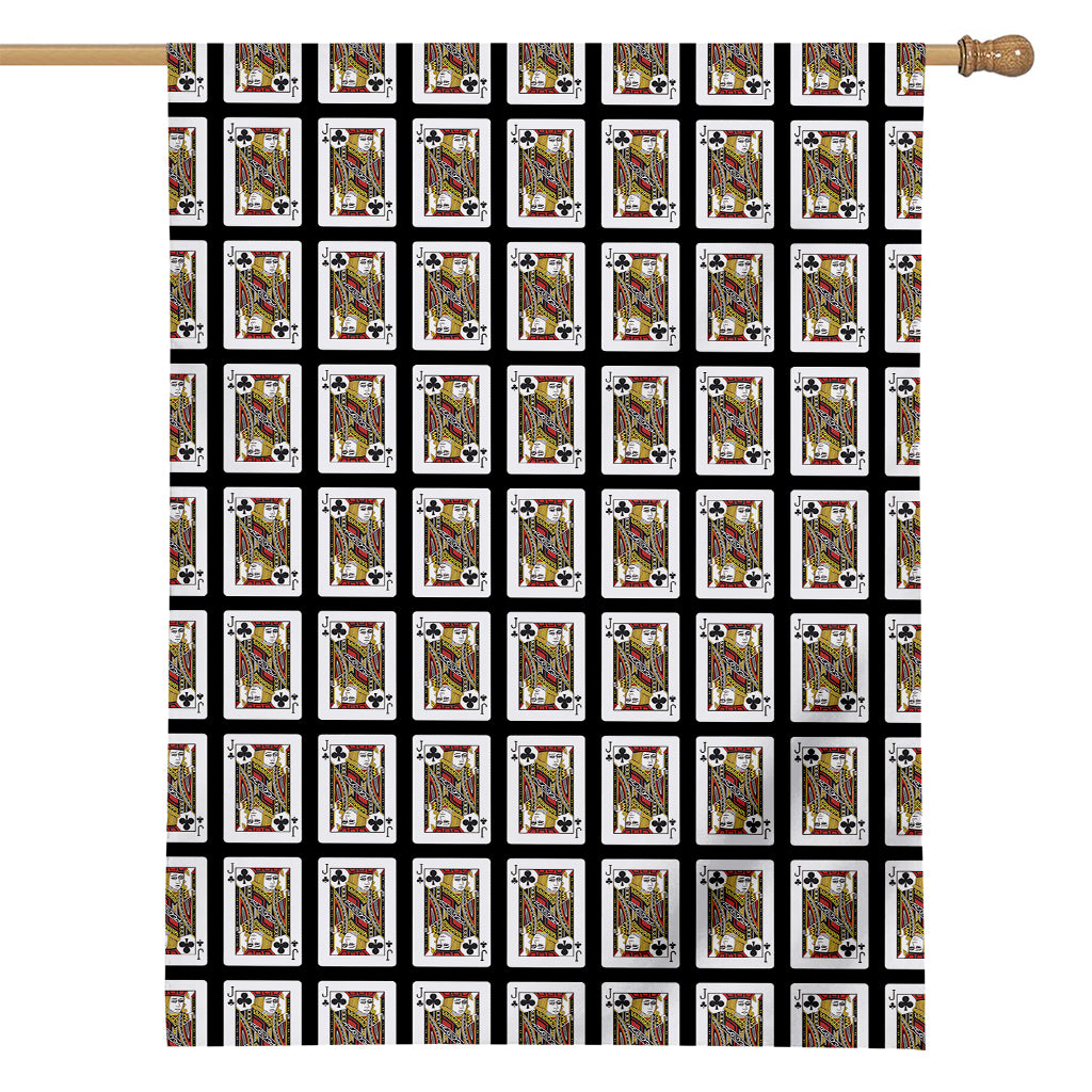 Jack Of Clubs Playing Card Pattern Print House Flag