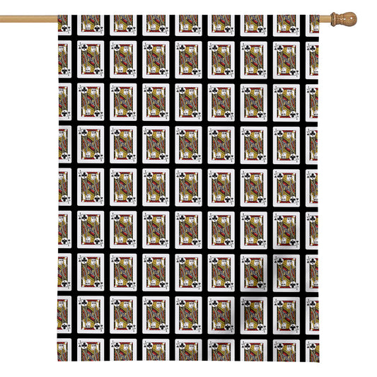 Jack Of Clubs Playing Card Pattern Print House Flag