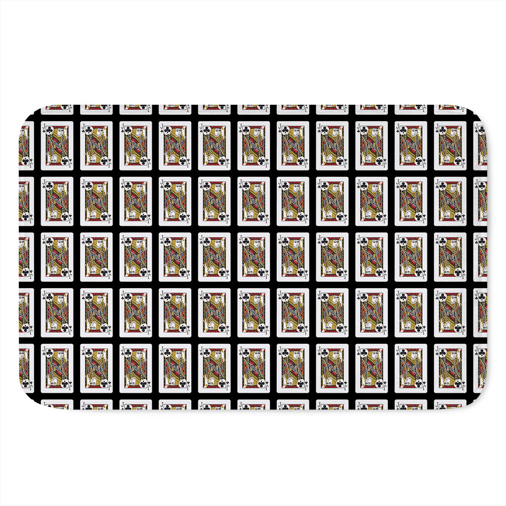Jack Of Clubs Playing Card Pattern Print Indoor Door Mat