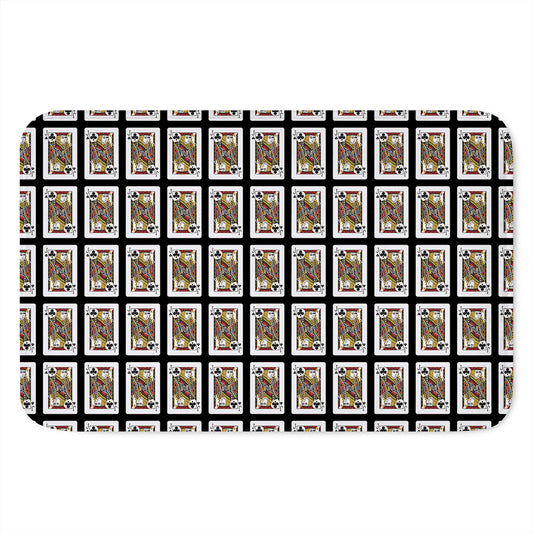 Jack Of Clubs Playing Card Pattern Print Indoor Door Mat