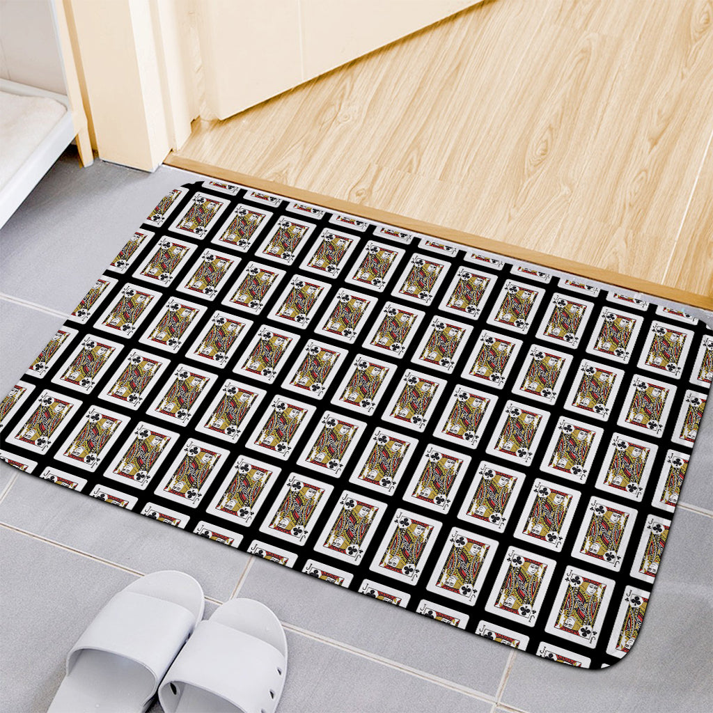 Jack Of Clubs Playing Card Pattern Print Indoor Door Mat