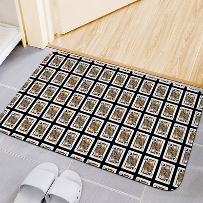Jack Of Clubs Playing Card Pattern Print Indoor Door Mat