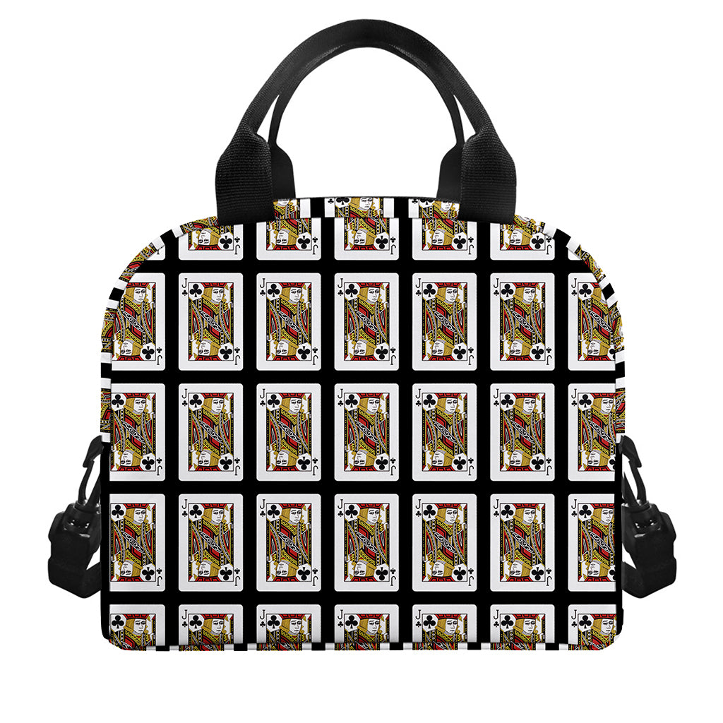 Jack Of Clubs Playing Card Pattern Print Insulated Lunch Bag