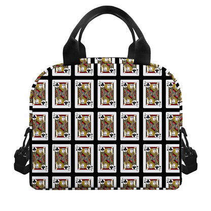 Jack Of Clubs Playing Card Pattern Print Insulated Lunch Bag