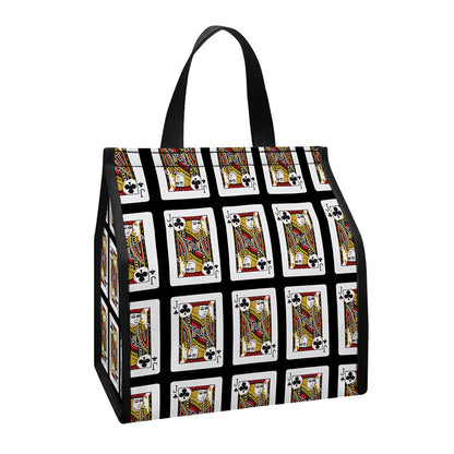 Jack Of Clubs Playing Card Pattern Print Insulated Lunch Tote