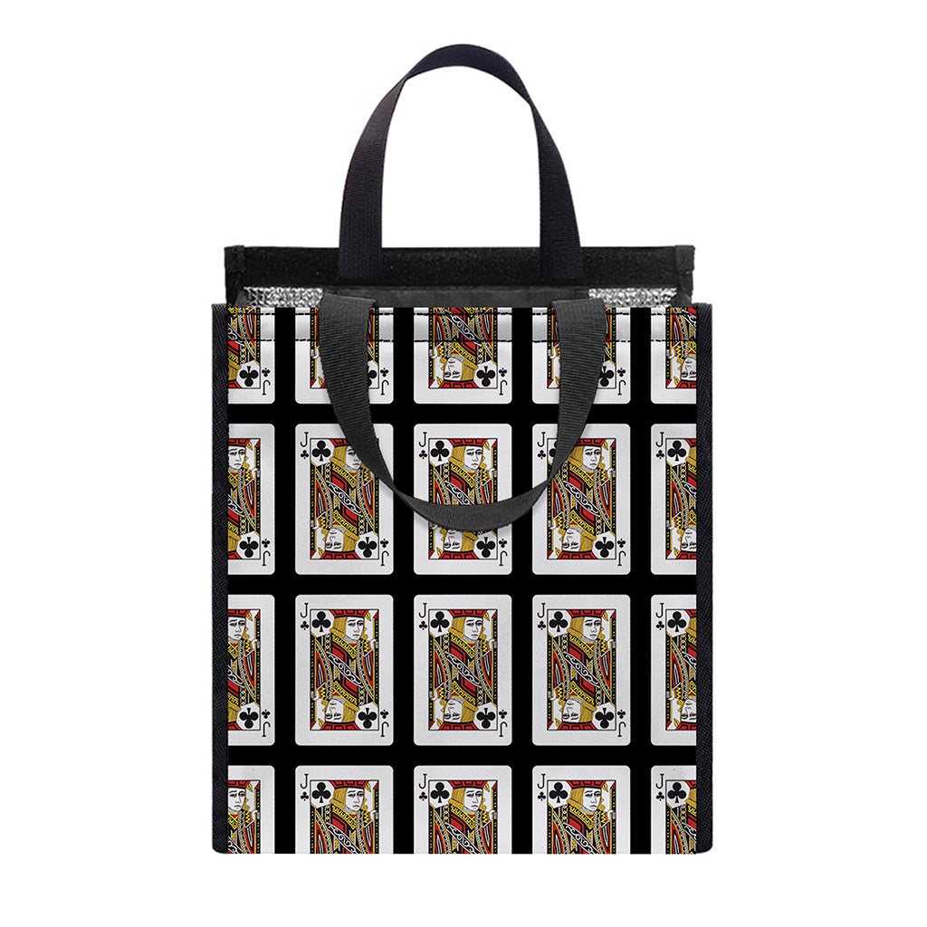 Jack Of Clubs Playing Card Pattern Print Insulated Lunch Tote