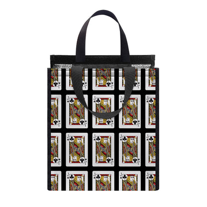 Jack Of Clubs Playing Card Pattern Print Insulated Lunch Tote