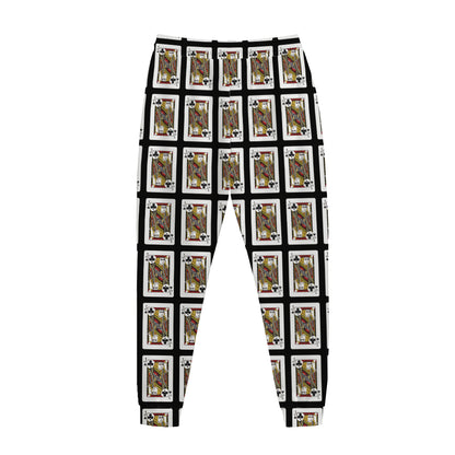 Jack Of Clubs Playing Card Pattern Print Jogger Pants