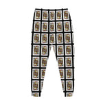 Jack Of Clubs Playing Card Pattern Print Jogger Pants