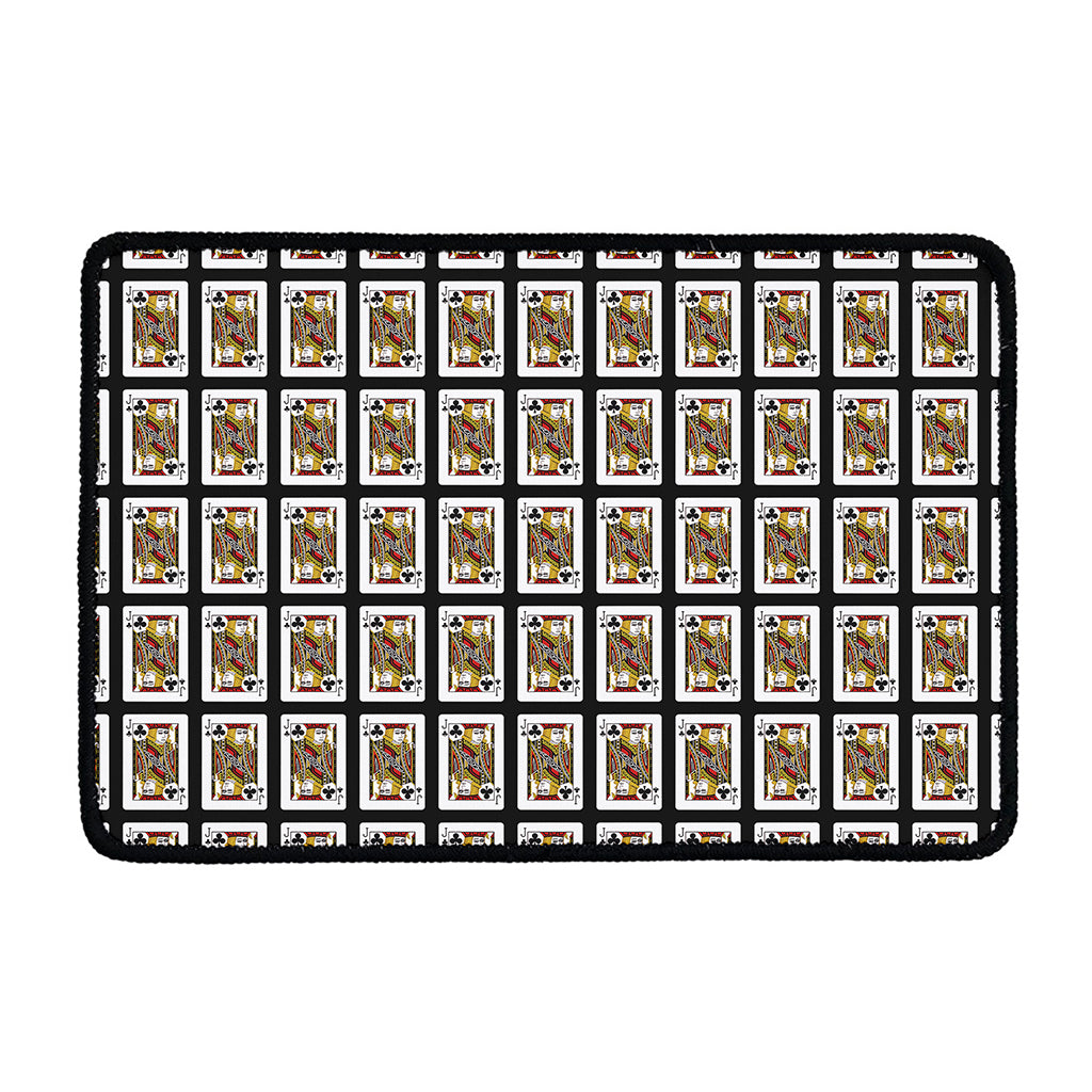 Jack Of Clubs Playing Card Pattern Print Kitchen Mat