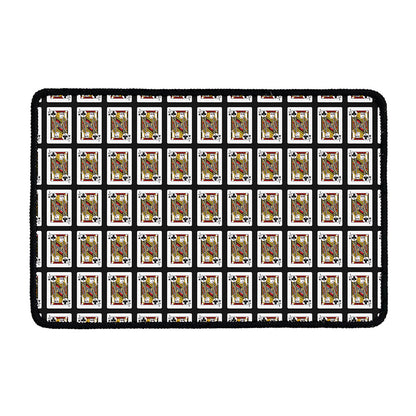 Jack Of Clubs Playing Card Pattern Print Kitchen Mat