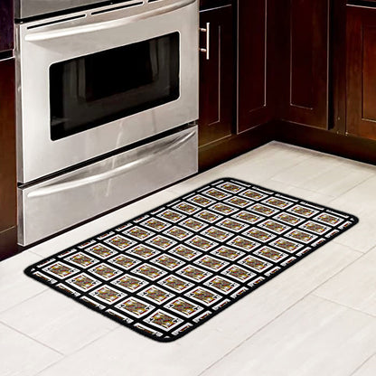 Jack Of Clubs Playing Card Pattern Print Kitchen Mat