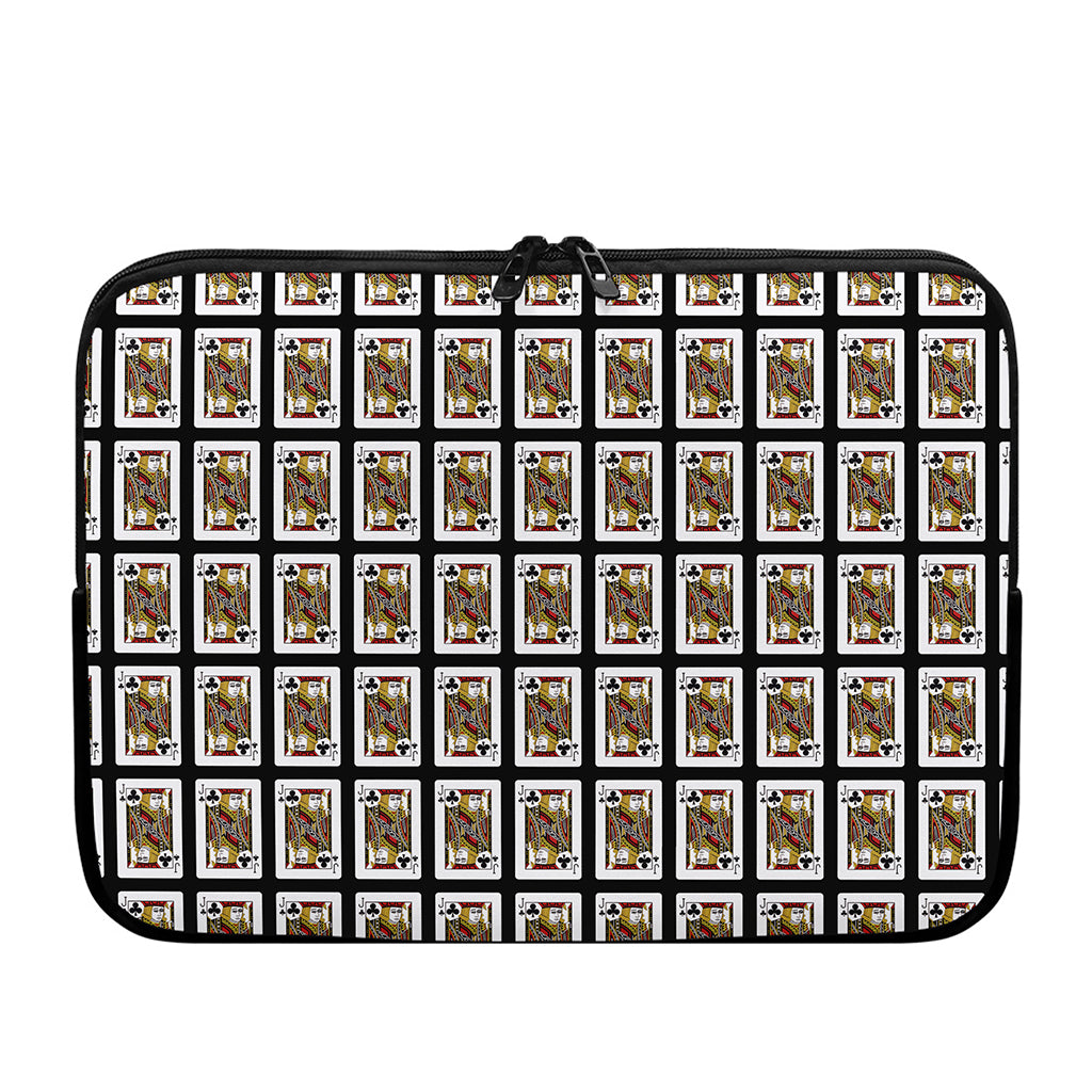 Jack Of Clubs Playing Card Pattern Print Laptop Sleeve