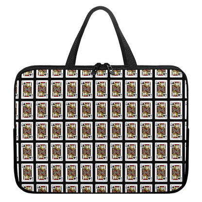 Jack Of Clubs Playing Card Pattern Print Laptop Sleeve With Handle