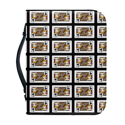 Jack Of Clubs Playing Card Pattern Print Leather Bible Cover
