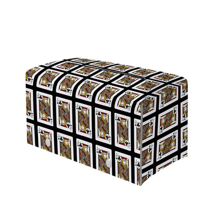 Jack Of Clubs Playing Card Pattern Print Leather Tissue Box Cover