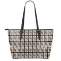 Jack Of Clubs Playing Card Pattern Print Leather Tote Bag With Zipper