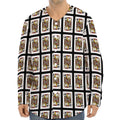 Jack Of Clubs Playing Card Pattern Print Long Sleeve Baseball Jersey