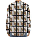 Jack Of Clubs Playing Card Pattern Print Long Sleeve Baseball Jersey